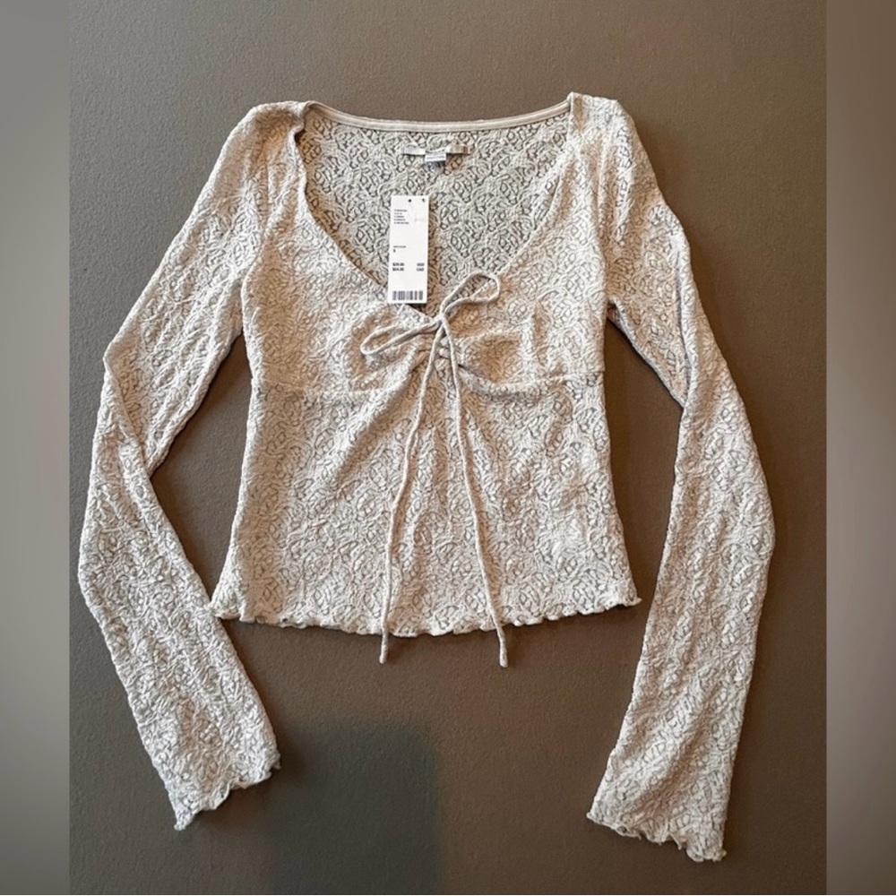 NWT Urban Outfitters Kimchi Blue Cream Lace Blouse Size Small